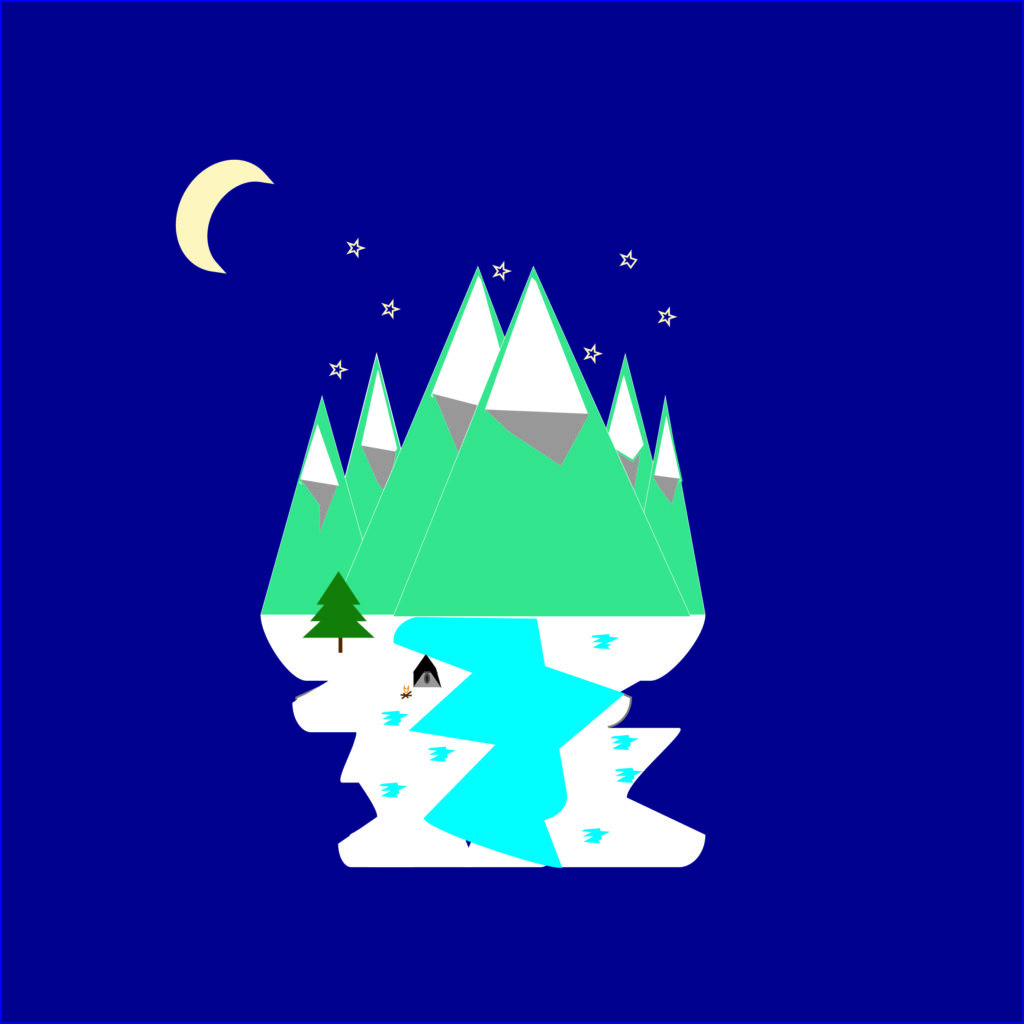 Paysage de montagne en flat design